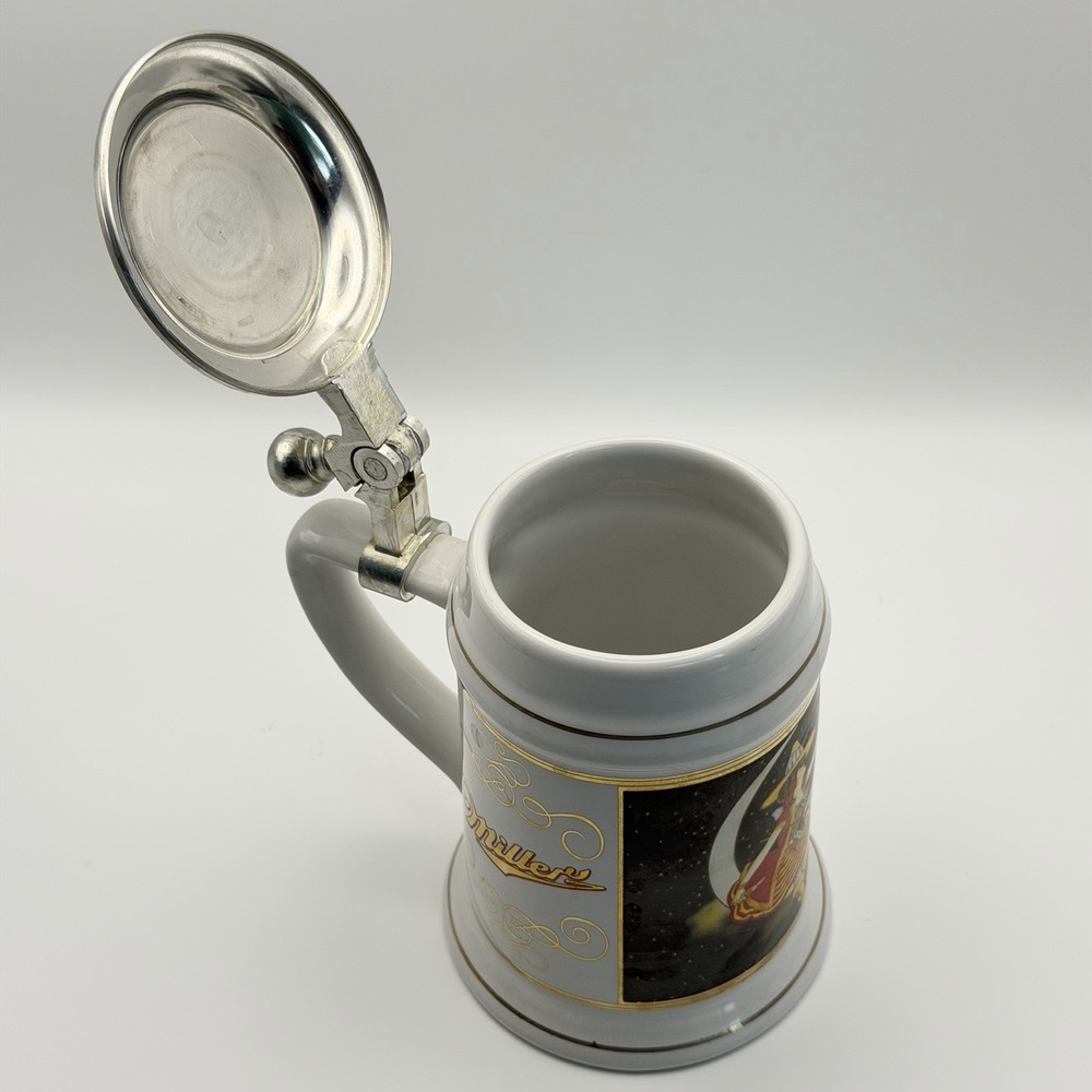 Rare Vintage Miller Girl In The Moon Beer Stein Lidded Ceramic Mug 4.75" EUC - Picture 7 of 7